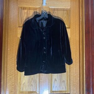 Black Velvet Ambition Collared Top/Jacket